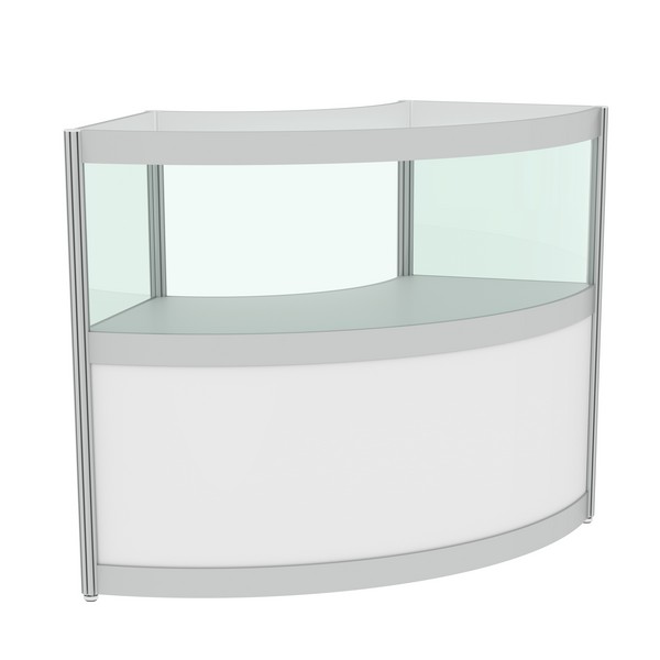 полукруглая витрина со стеклом в аренду